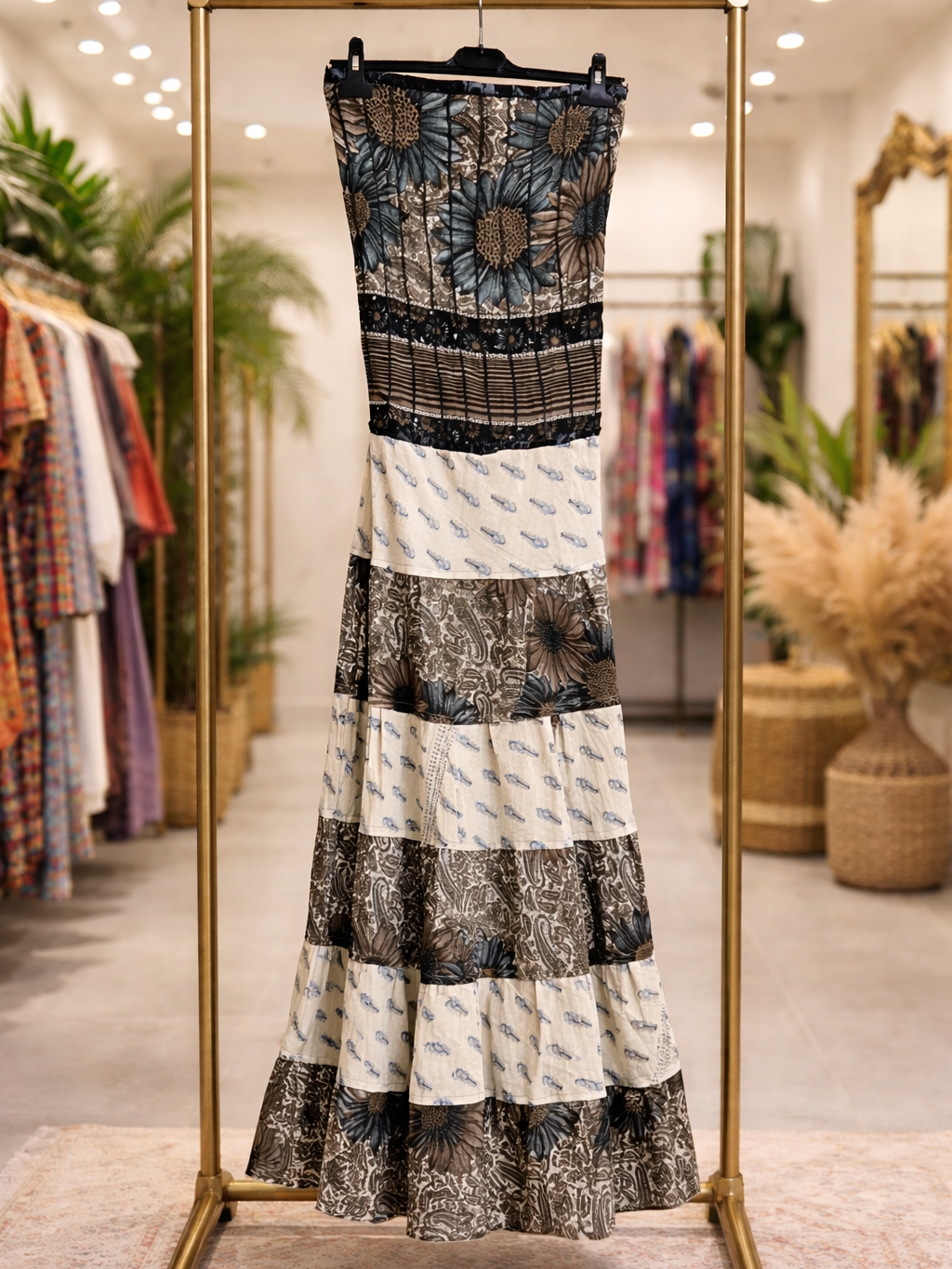 Vestidos indios palabra de honor | Talla única (ajustable desde talla 34 hasta 42)