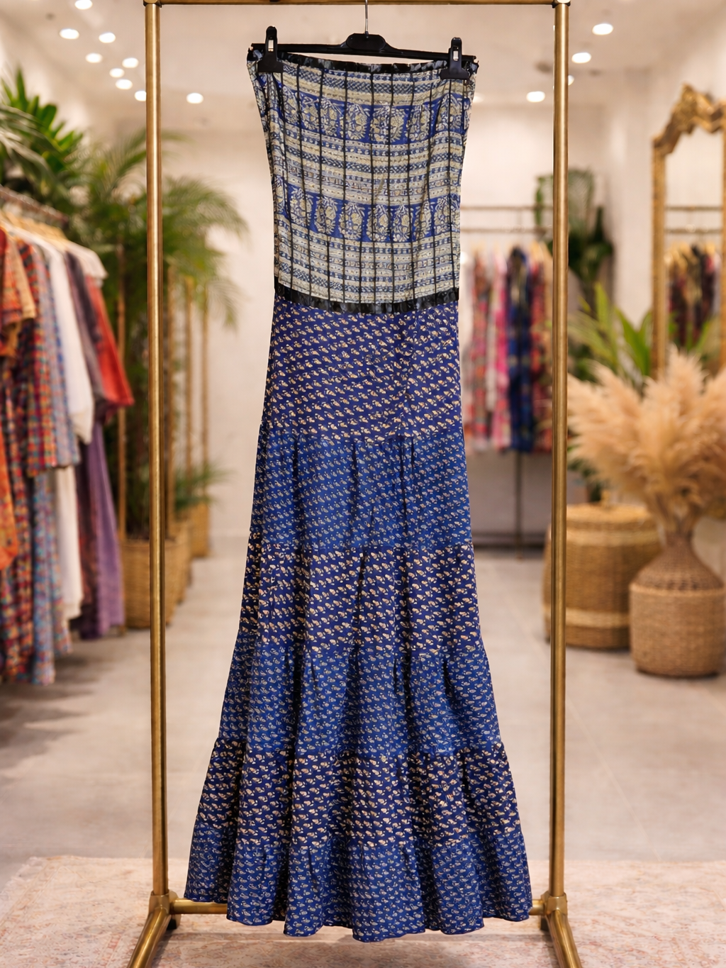 Vestidos indios palabra de honor | Talla única (ajustable desde talla 34 hasta 42)