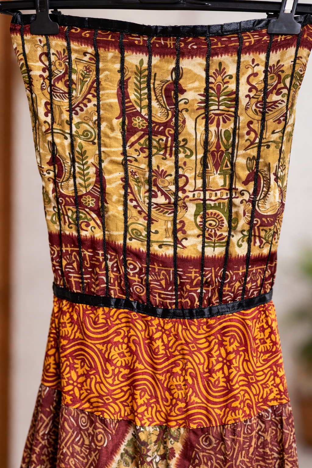 Vestidos indios palabra de honor | Talla única (ajustable desde talla 34 hasta 42)