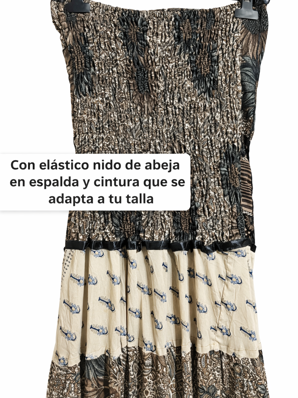 Vestidos indios palabra de honor | Talla única (ajustable desde talla 34 hasta 42)