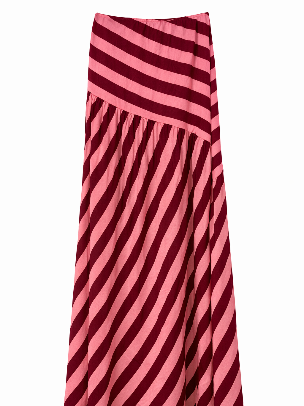 Falda de rayas multicolor – Corte asimétrico y cintura elástica