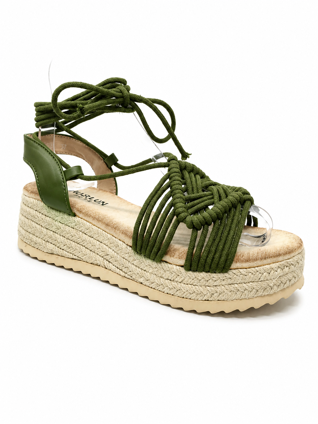 Sandalias Plataforma de Cuña con Cordones atadas al tobillo estilo Espadrille