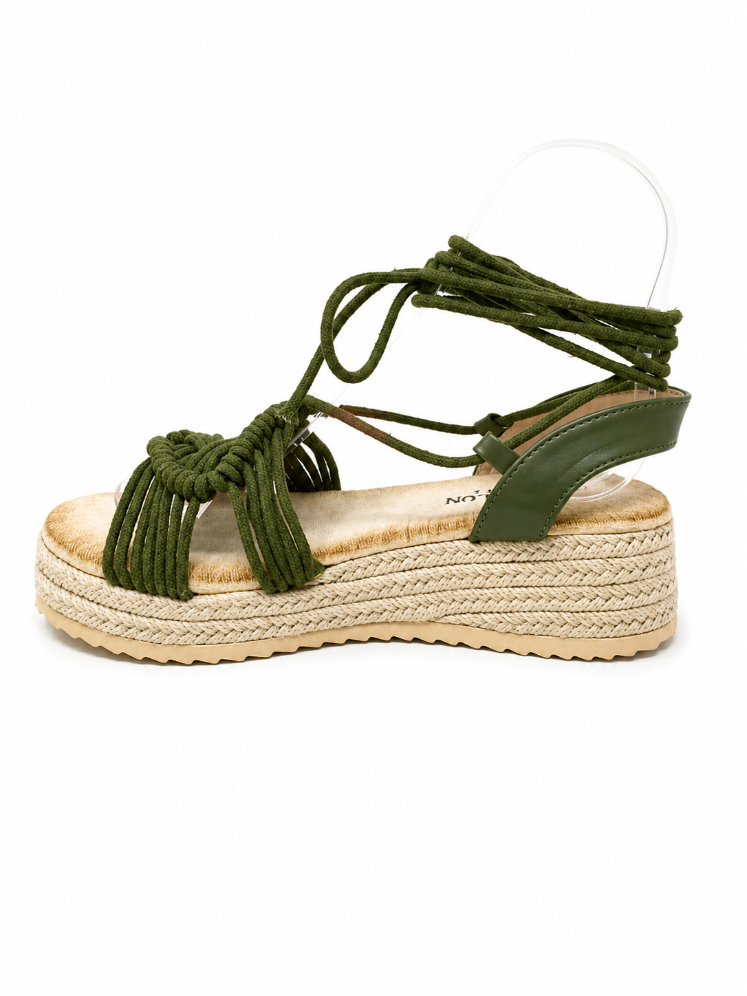 Sandalias Plataforma de Cuña con Cordones atadas al tobillo estilo Espadrille