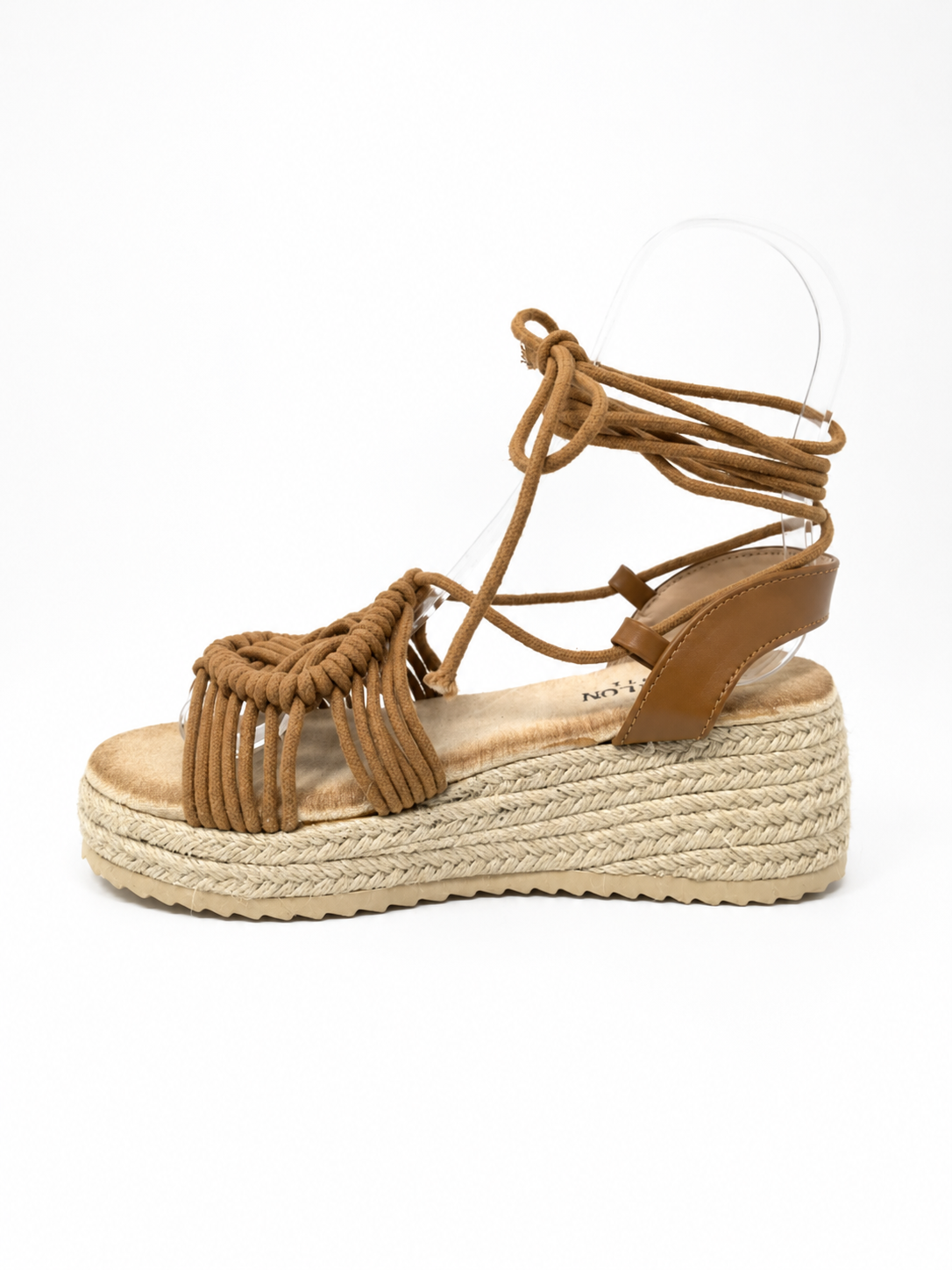 Sandalias Plataforma de Cuña con Cordones atadas al tobillo estilo Espadrille