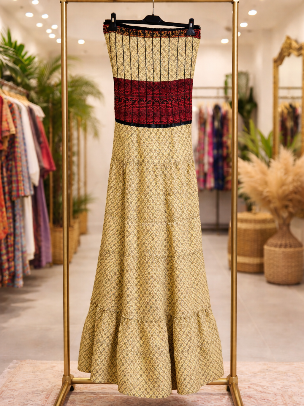 Vestidos indios palabra de honor | Talla única (ajustable desde talla 34 hasta 42)