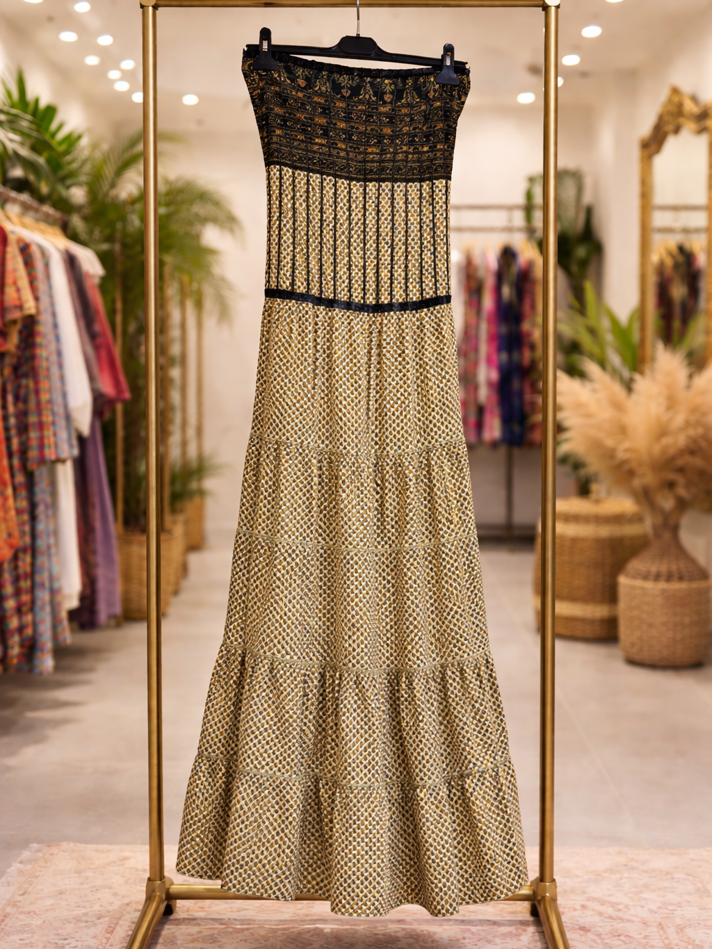 Vestidos indios palabra de honor | Talla única (ajustable desde talla 34 hasta 42)