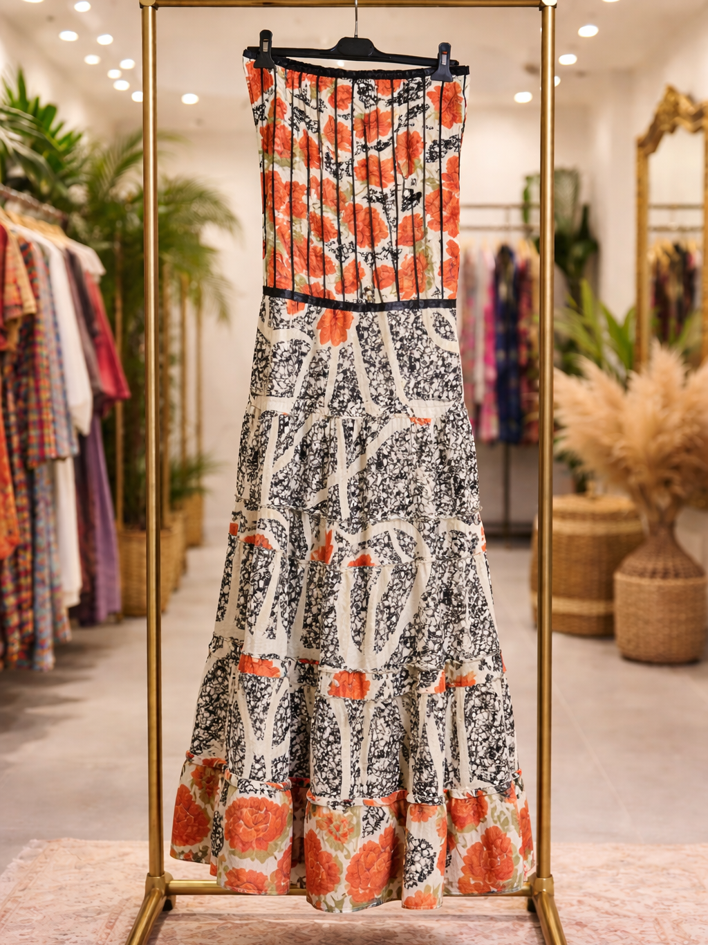 Vestidos indios palabra de honor | Talla única (ajustable desde talla 34 hasta 42)