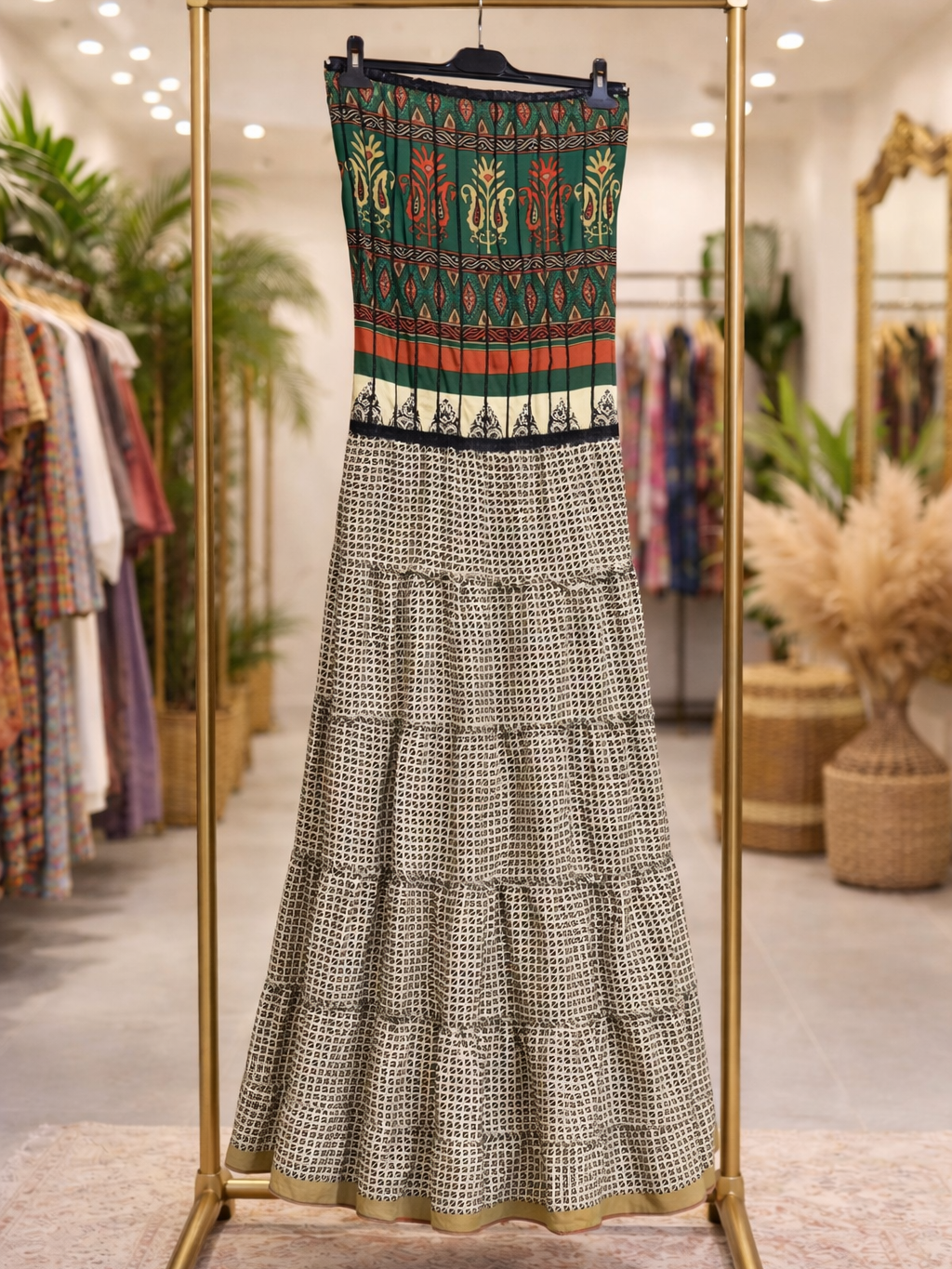 Vestidos indios palabra de honor | Talla única (ajustable desde talla 34 hasta 42)