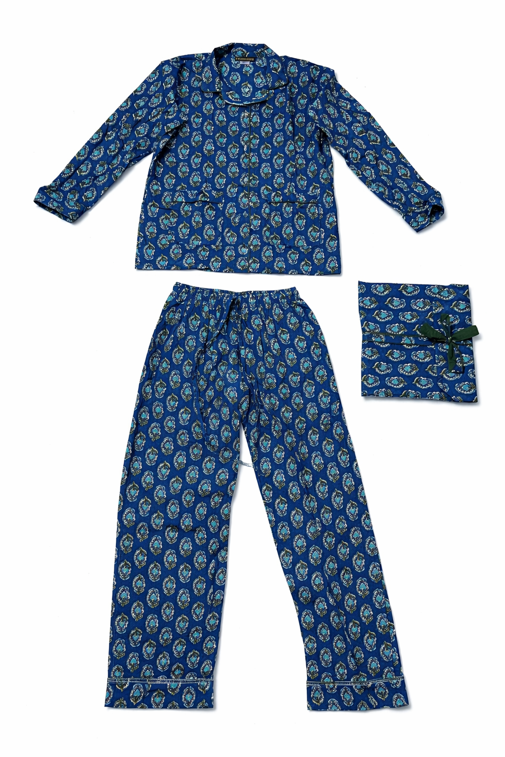 Pijama Camisero Largo Estampado de Algodón para mujer | Bolsa incluida