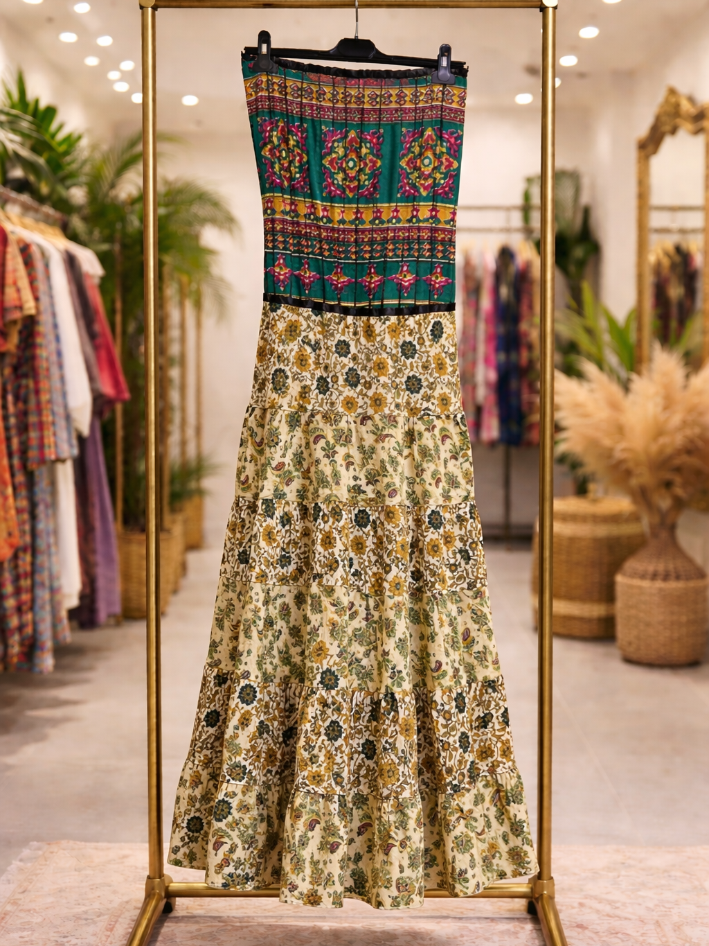 Vestidos indios palabra de honor | Talla única (ajustable desde talla 34 hasta 42)