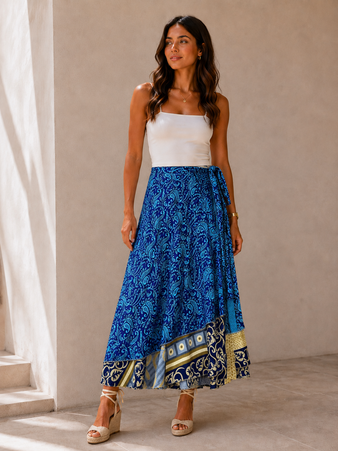 Falda a Capas India Reversible | Estampados diferentes