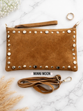 Bolso cartera Bandolera de Piel con Tachuelas con Correa Ajustable