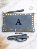 Bolso cartera Bandolera de Piel con Tachuelas Personalizado con Correa Ajustable
