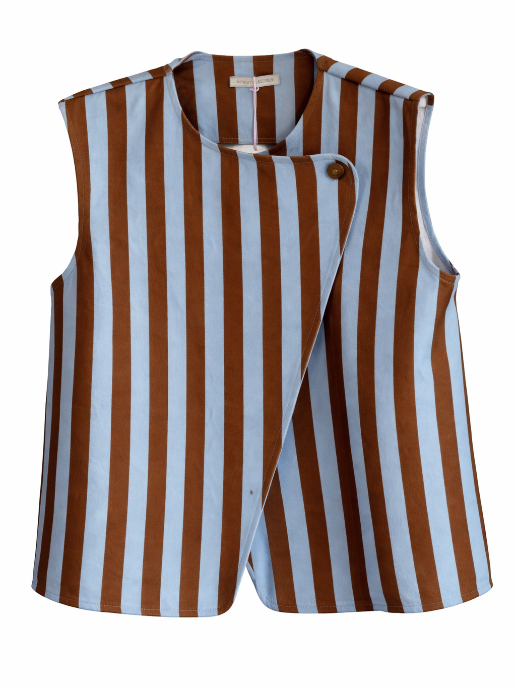 Chaleco de Rayas Bicolor Mujer Estructurado Sin Mangas | Hecho en Italia