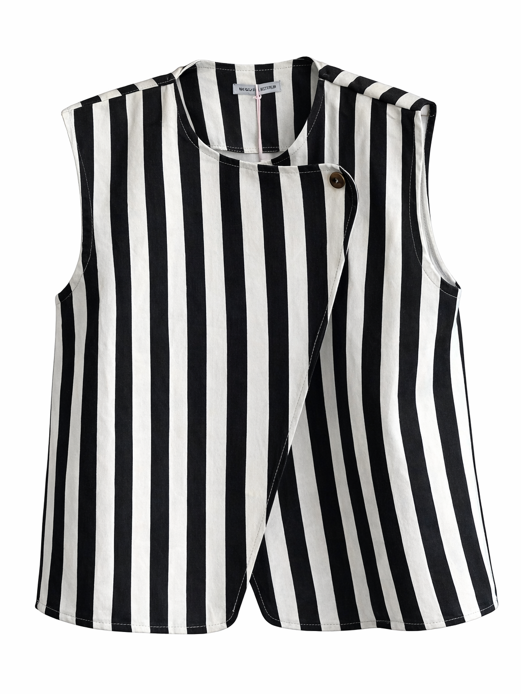 Chaleco de Rayas Bicolor Mujer Estructurado Sin Mangas | Hecho en Italia