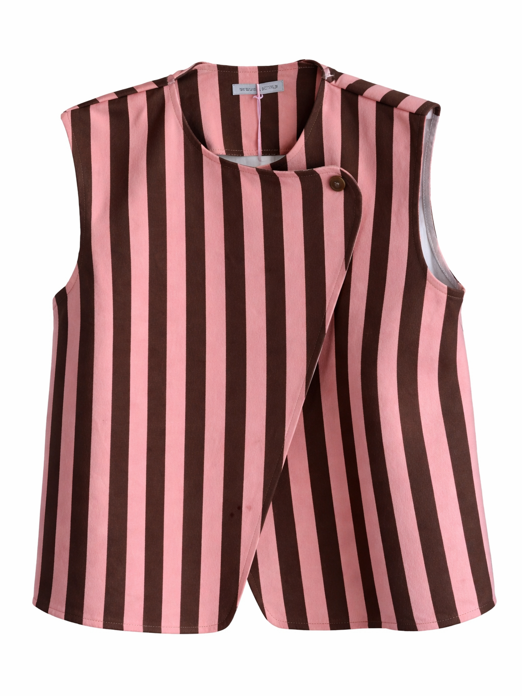 Chaleco de Rayas Bicolor Mujer Estructurado Sin Mangas | Hecho en Italia