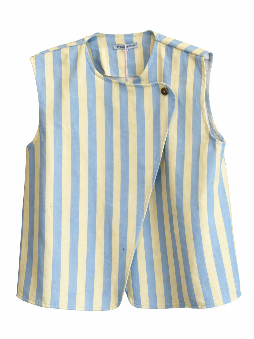 Chaleco de Rayas Bicolor Mujer Estructurado Sin Mangas | Hecho en Italia