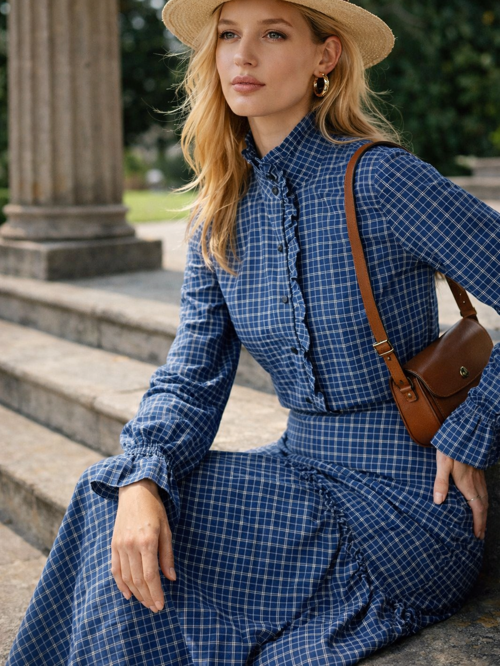 Camisa de Cuadros con Volantes o Falda de Cuadros Algodón Mujer | Conjunto o por separado