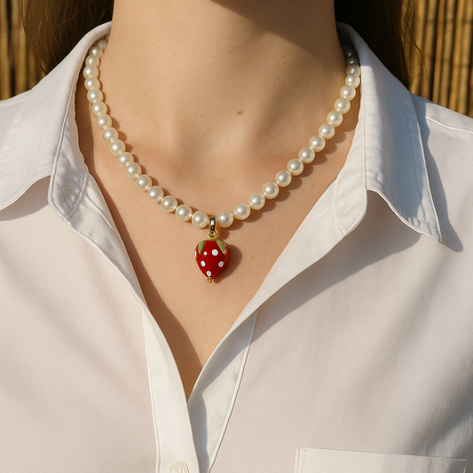 Collar Perlas Fresa Baño de Oro - MINNI MOON-Lepetitemarie-Singularu-PDPAOLA-Luamarta