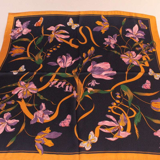 Pañuelo de cuello floral negro y naranja - MINNI MOON-Lepetitemarie-Singularu-PDPAOLA-Luamarta