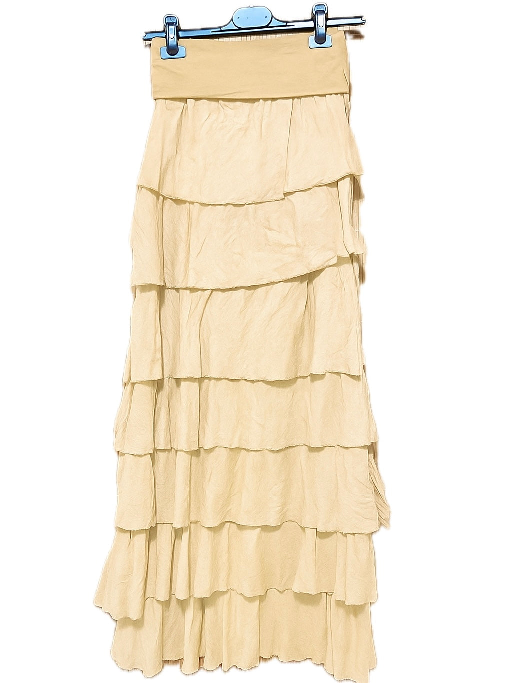 Falda volantes de gasa larga de otoño en colores marrón, negro, verde, vino, beige y blanco