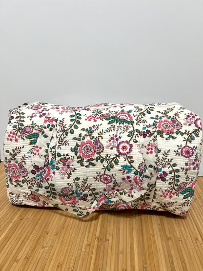 Bolso viaje de India de algodón hecho a mano | Bolso para usar como equipaje de mano o cabina
