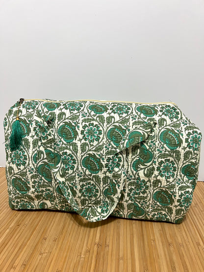 Bolso viaje de India de algodón hecho a mano | Bolso para usar como equipaje de mano o cabina
