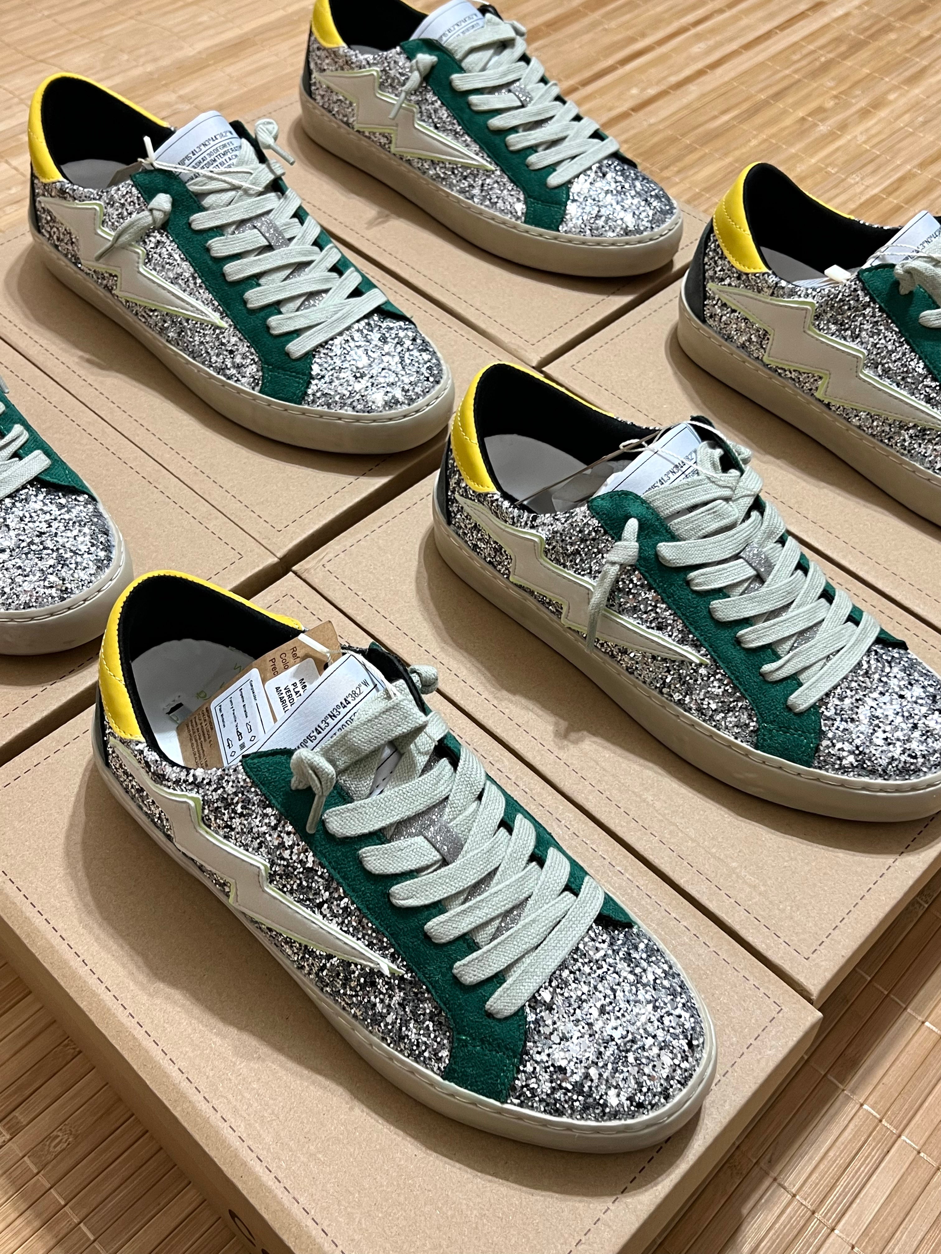 Zapatillas rayo con purpurina mujer – Tallas 35 a 41 | Tallan grandes, pedir una talla menos