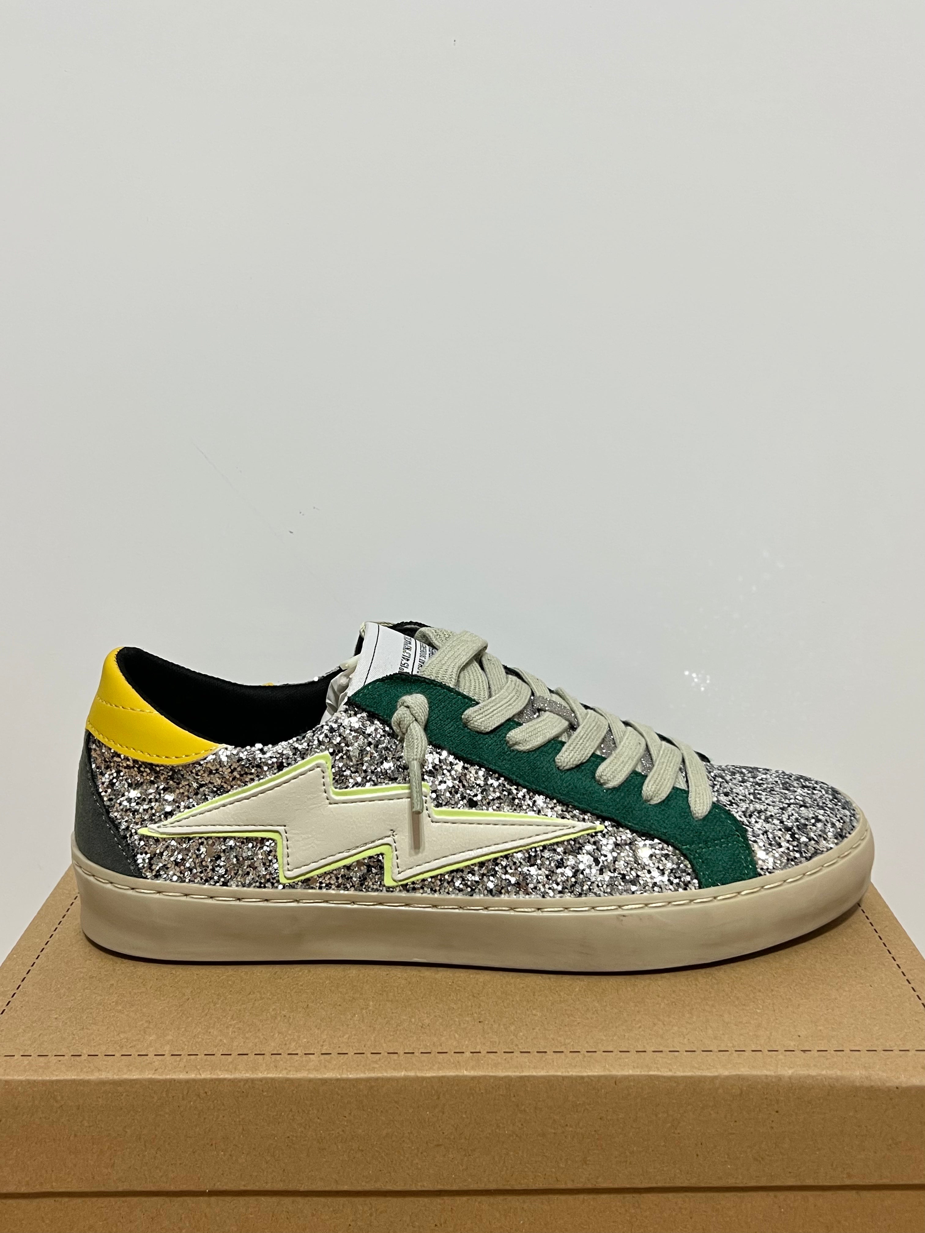 Zapatillas rayo con purpurina mujer – Tallas 35 a 41 | Tallan grandes, pedir una talla menos