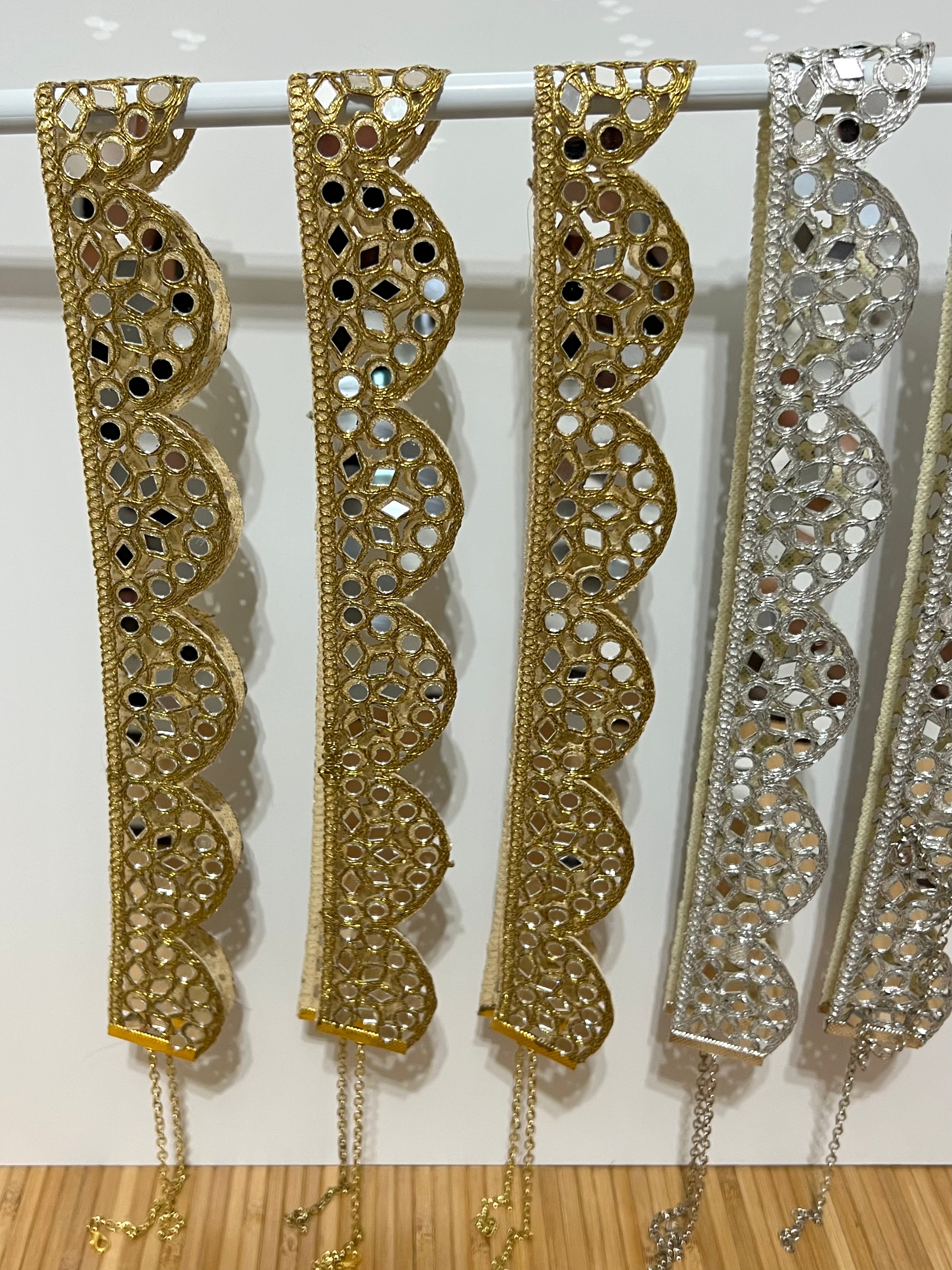 Cinturón espejos Dorado y Plateado mujer con cadena ajustable