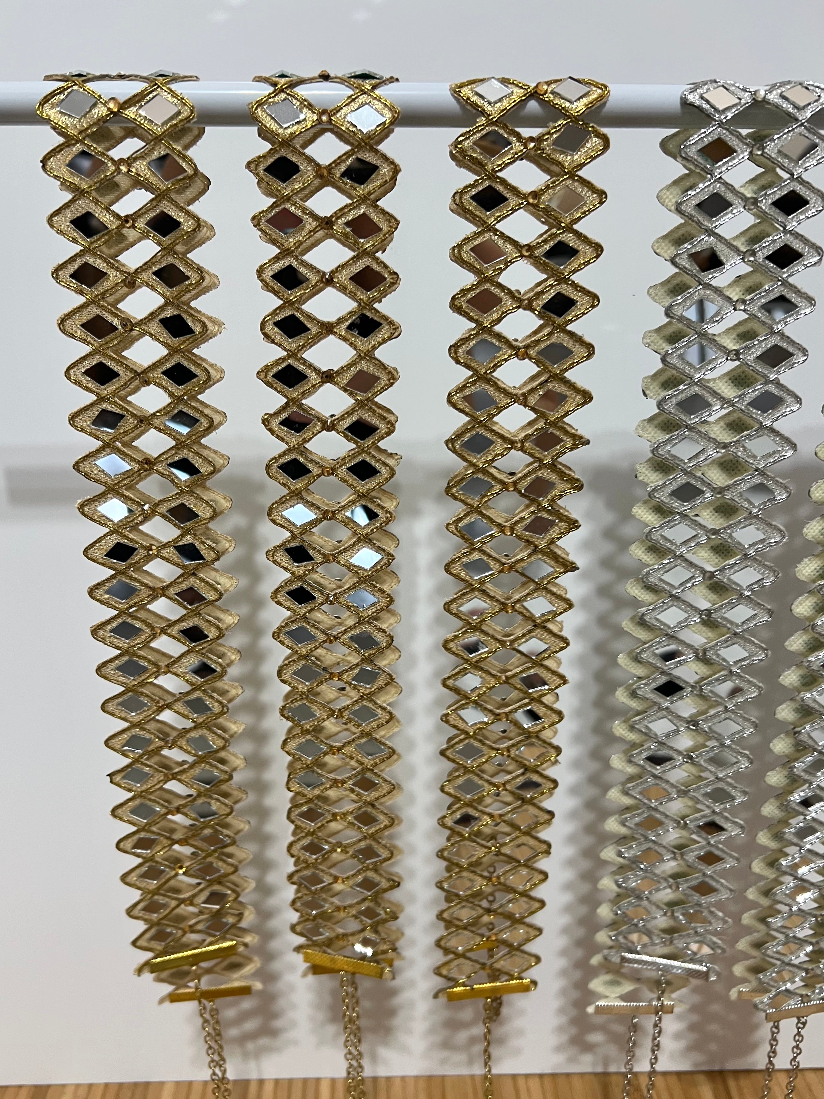 Cinturón espejos Dorado y Plateado mujer con cadena ajustable