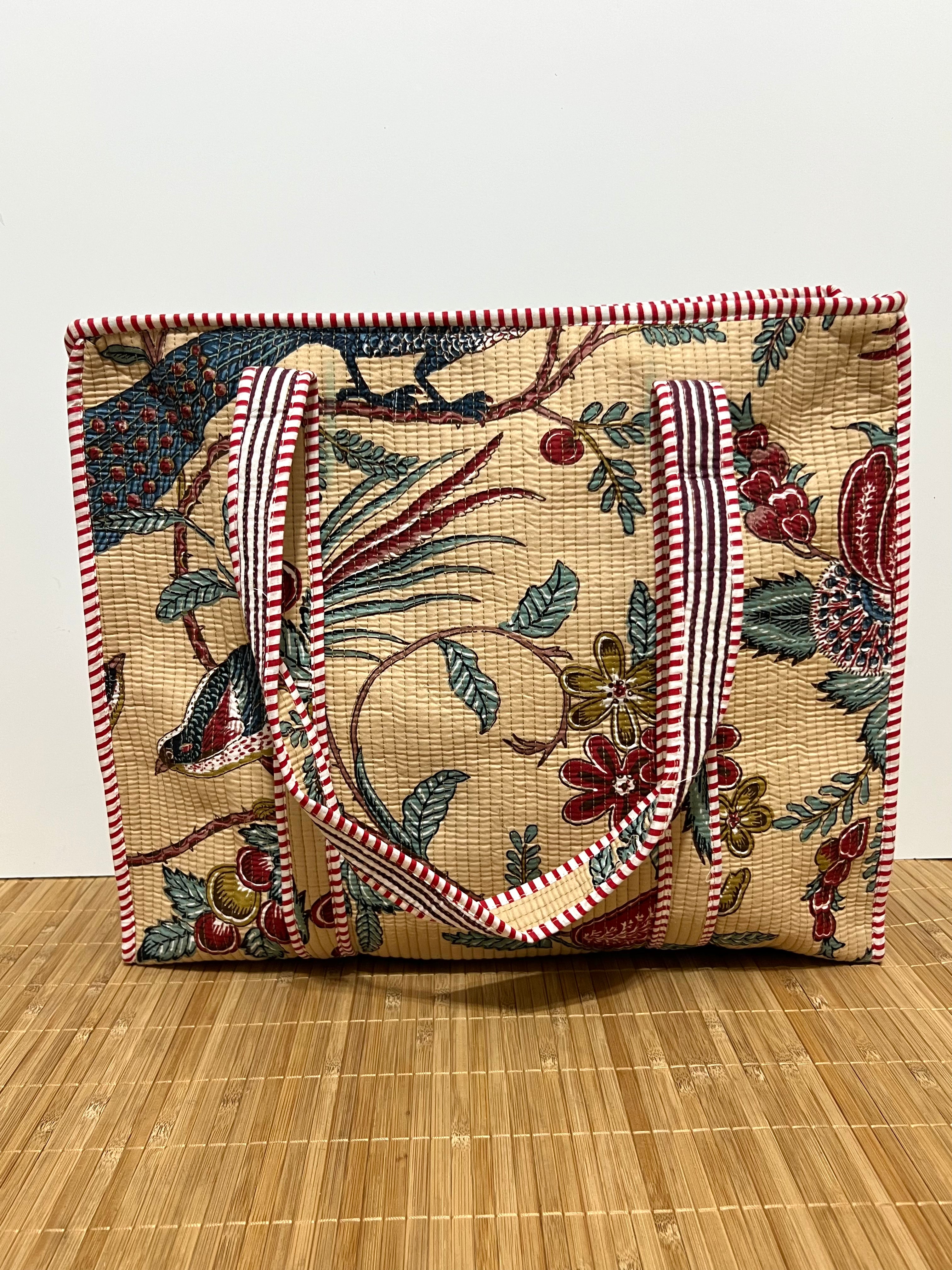 Bolsa viaje algodón Tote bag con cremallera | 45x37x13cm