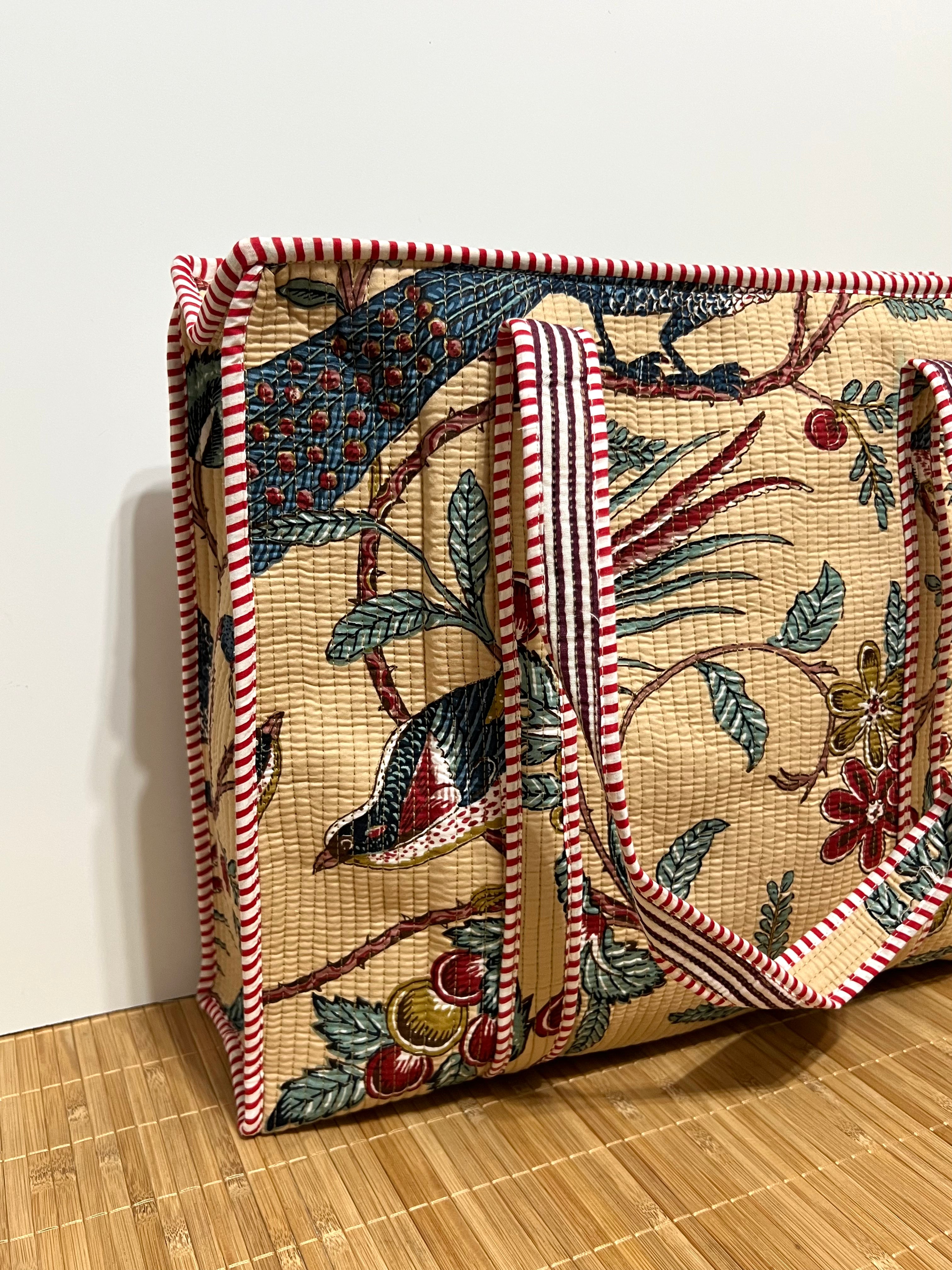 Bolsa viaje algodón Tote bag con cremallera | 45x37x13cm