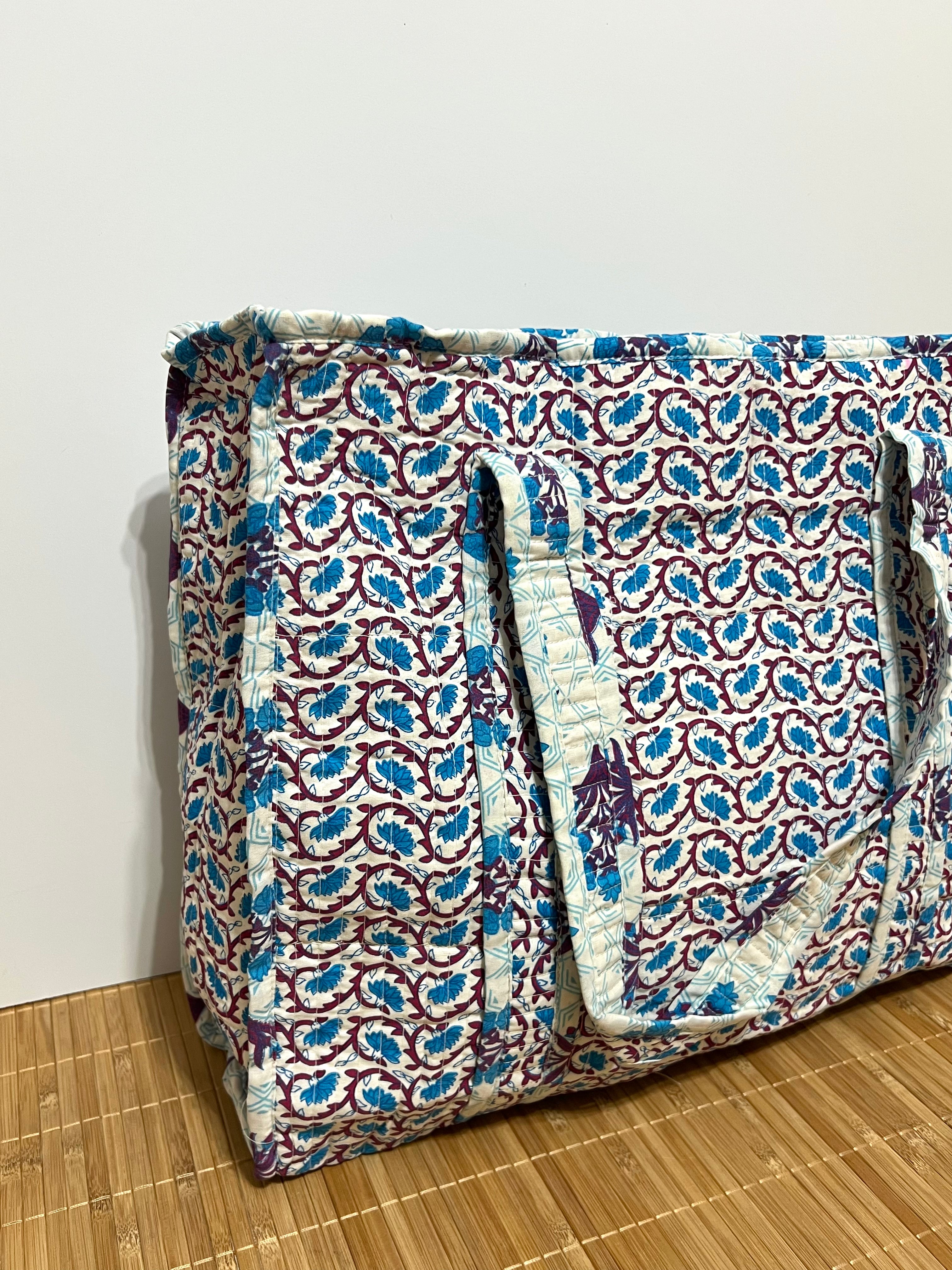 Bolsa viaje algodón Tote bag con cremallera | 45x37x13cm