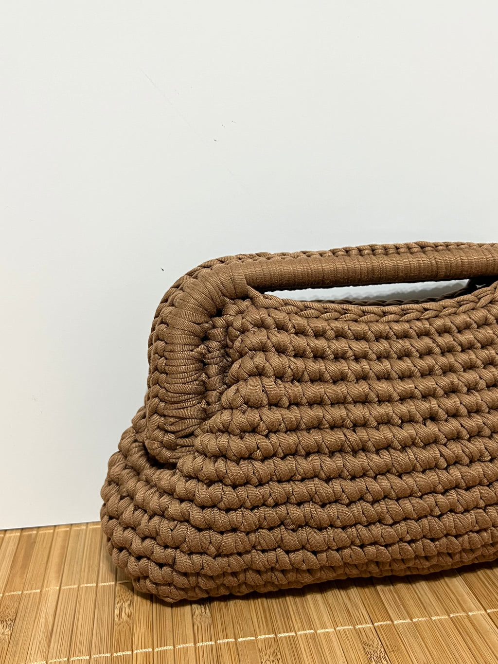 Bolso Crochet con Cadena Dorada | Bolso de Mano con Correa Desmontable 20x12x15 cm