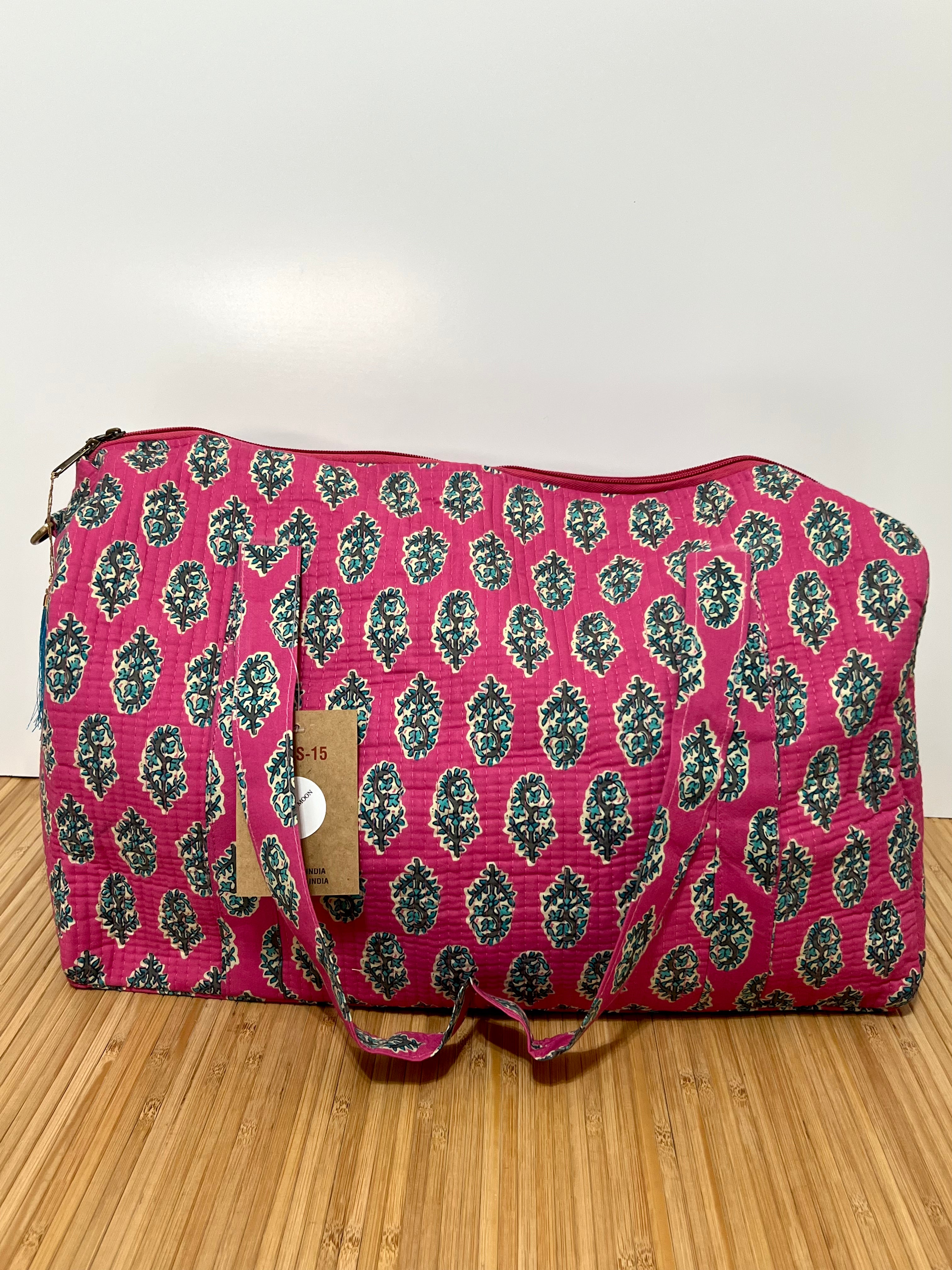 Personalisierte Reisetasche aus bedruckter Baumwolle mit Initialen – 40 × 30 × 20 cm