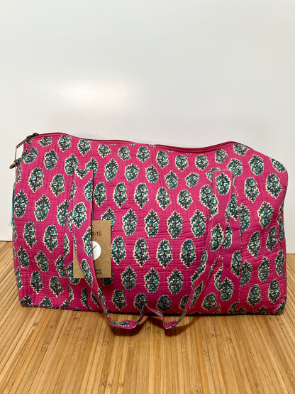 Bolso viaje de India de algodón hecho a mano | Bolso para usar como equipaje de mano o cabina