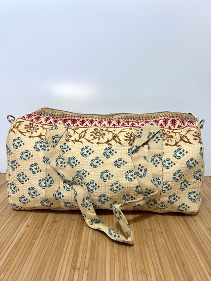 Bolso viaje de India de algodón hecho a mano | Bolso para usar como equipaje de mano o cabina