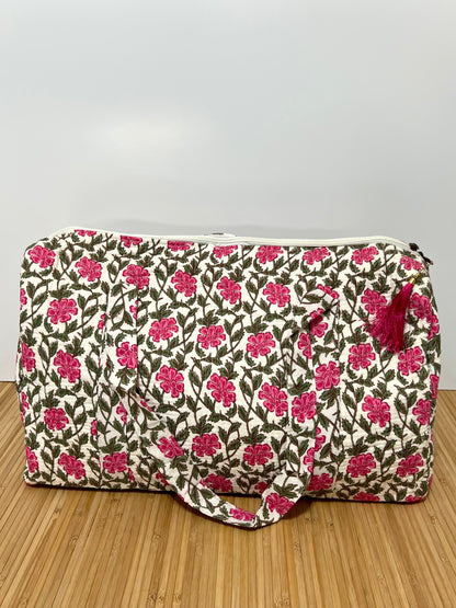 Bolso viaje de India de algodón hecho a mano | Bolso para usar como equipaje de mano o cabina