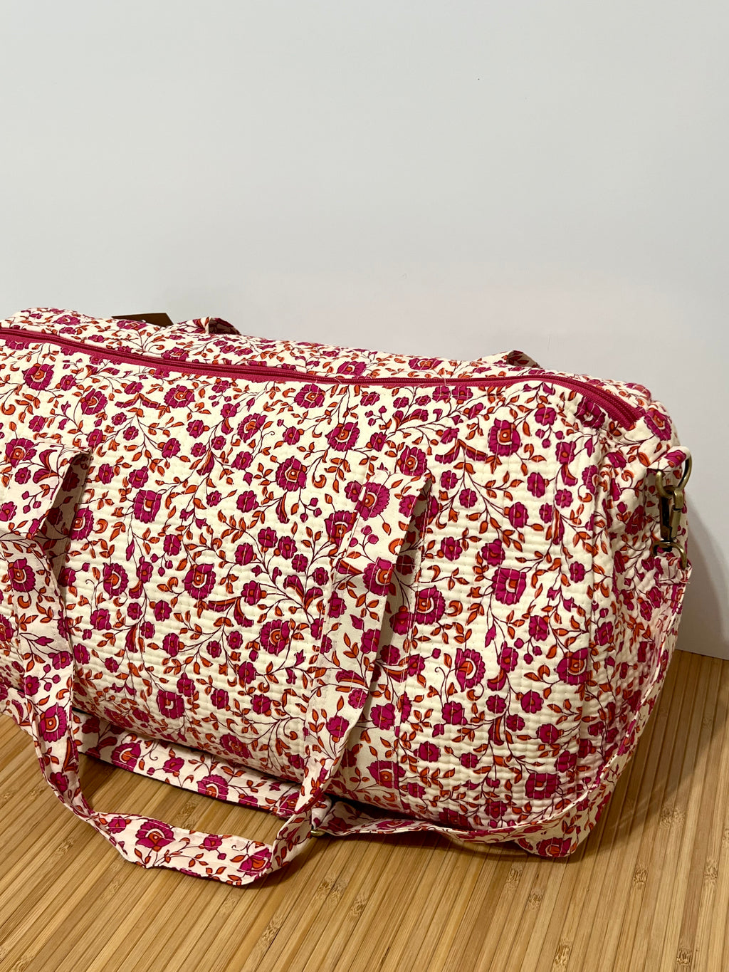 Personalisierte Reisetasche aus bedruckter Baumwolle mit Initialen – 40 × 30 × 20 cm