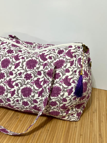 Bolso viaje de India de algodón hecho a mano | Bolso para usar como equipaje de mano o cabina