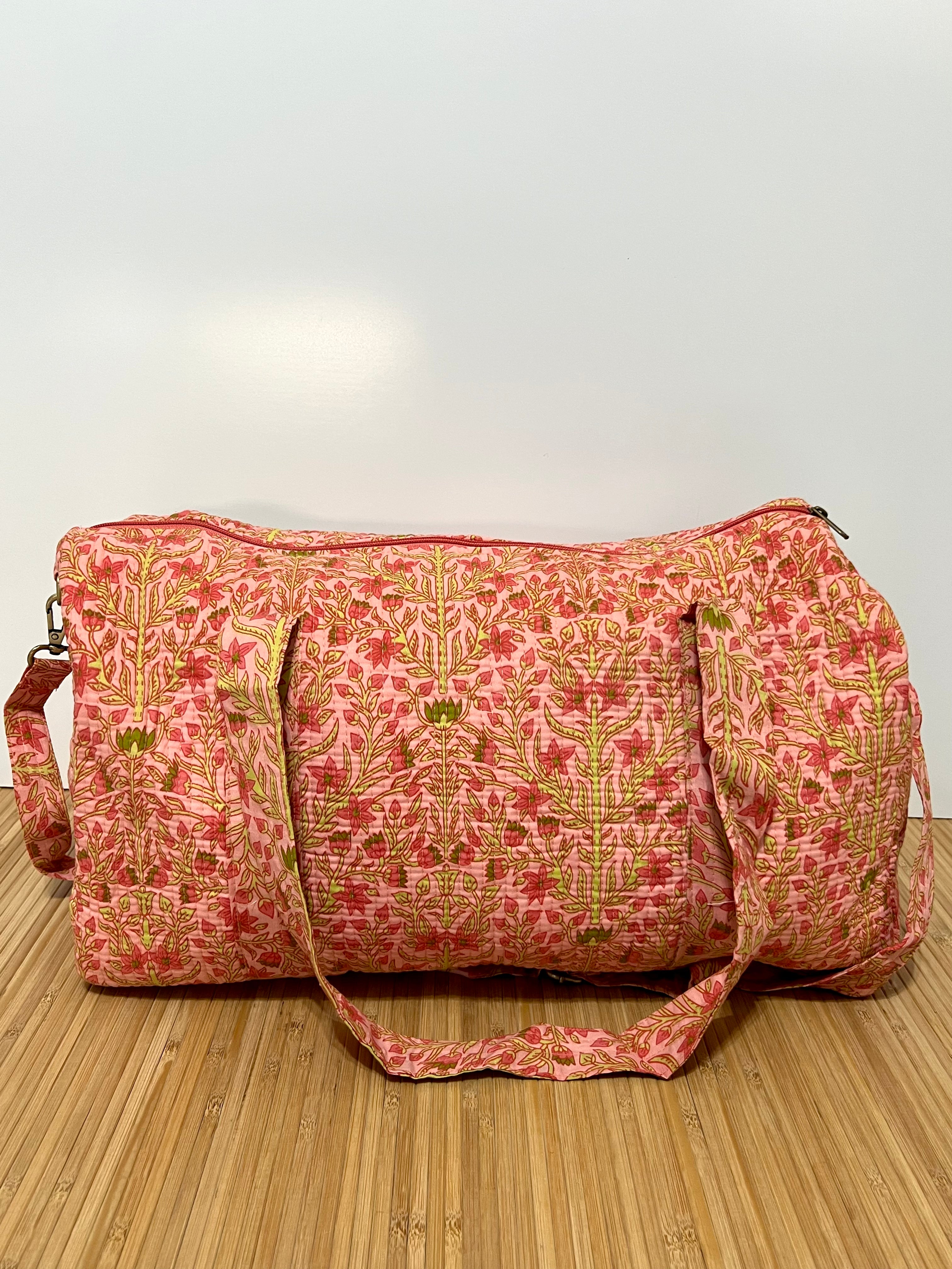 Personalisierte Reisetasche aus bedruckter Baumwolle mit Initialen – 40 × 30 × 20 cm