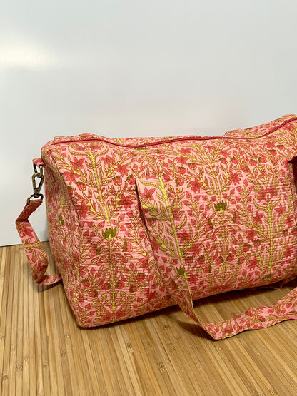 Bolso viaje de India de algodón hecho a mano | Bolso para usar como equipaje de mano o cabina