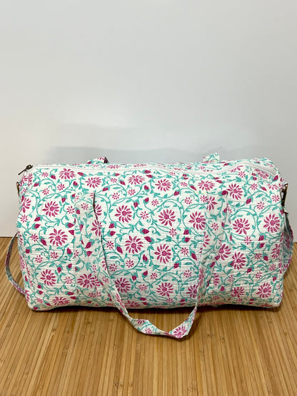 Bolso viaje de India de algodón hecho a mano | Bolso para usar como equipaje de mano o cabina