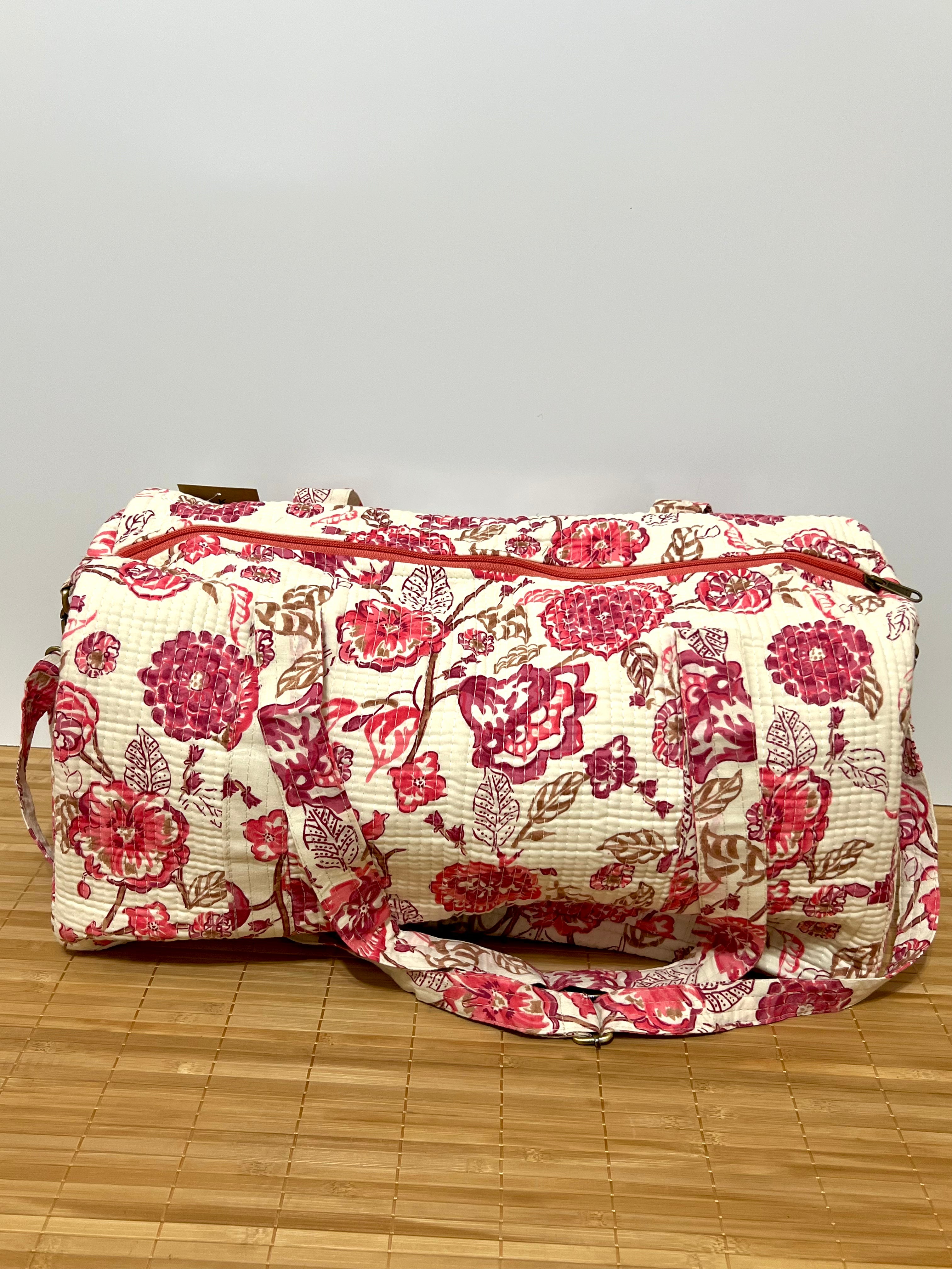 Bolso de viaje estampado de algodón personalizado iniciales – 40 × 30 × 20 cm