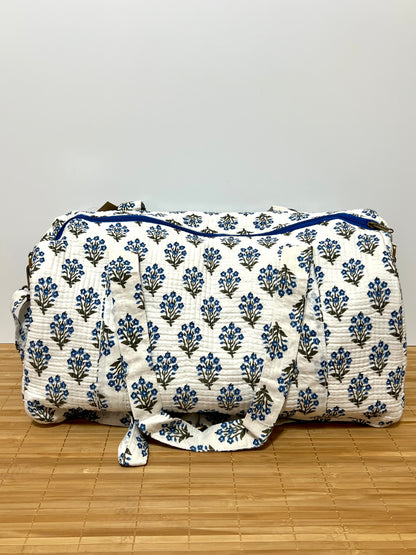 Bolso viaje de India de algodón hecho a mano | Bolso para usar como equipaje de mano o cabina 40x30x20 cm