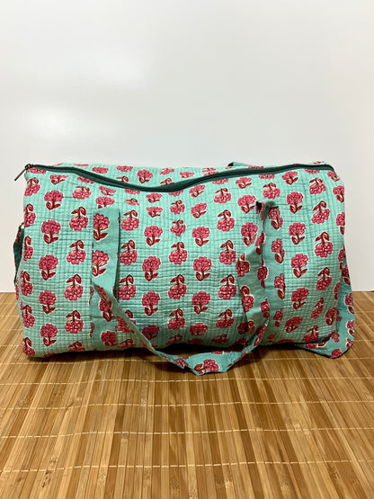 Bolso viaje de India de algodón hecho a mano | Bolso para usar como equipaje de mano o cabina