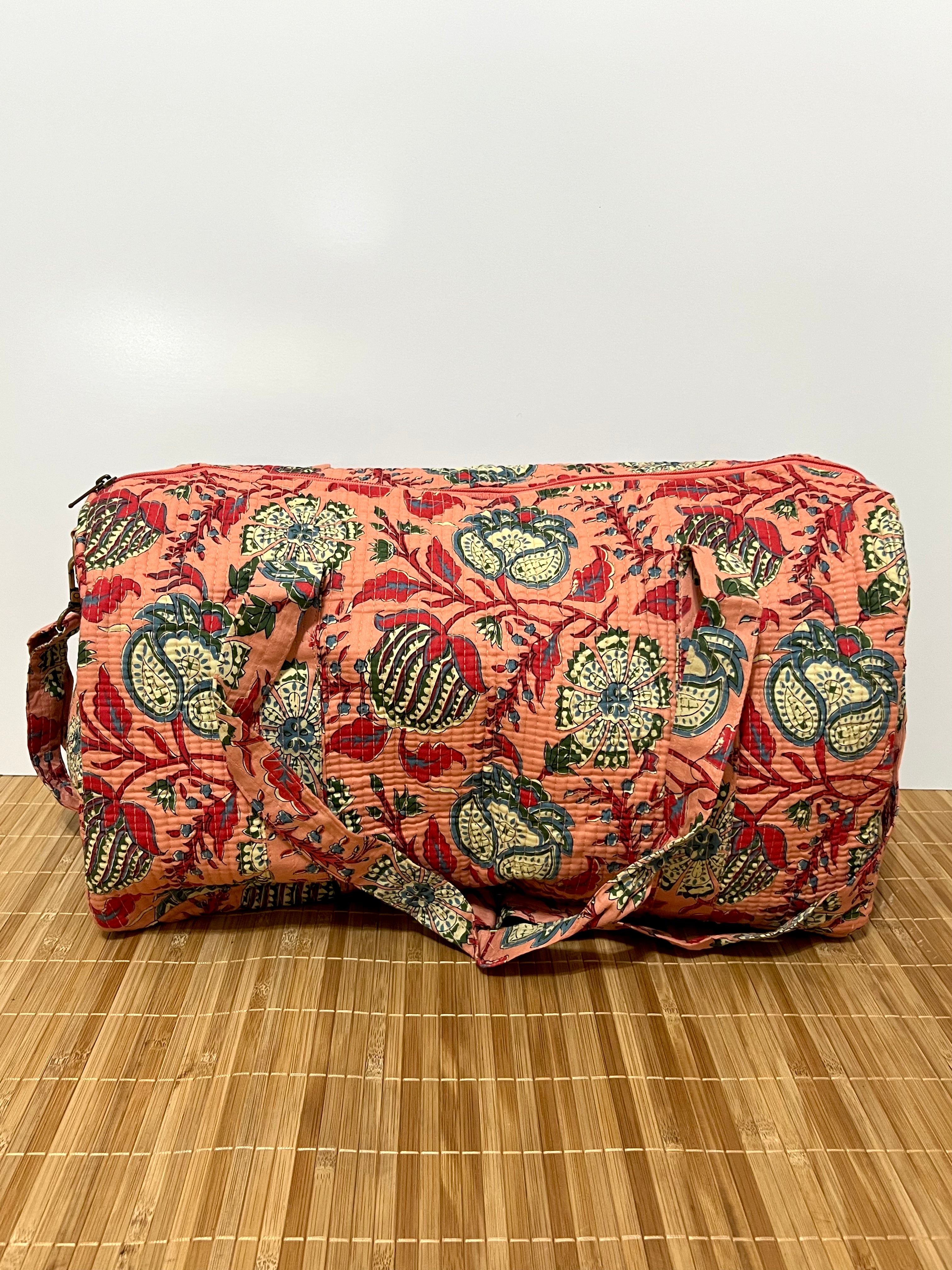 Bolso de viaje estampado de algodón personalizado iniciales – 40 × 30 × 20 cm