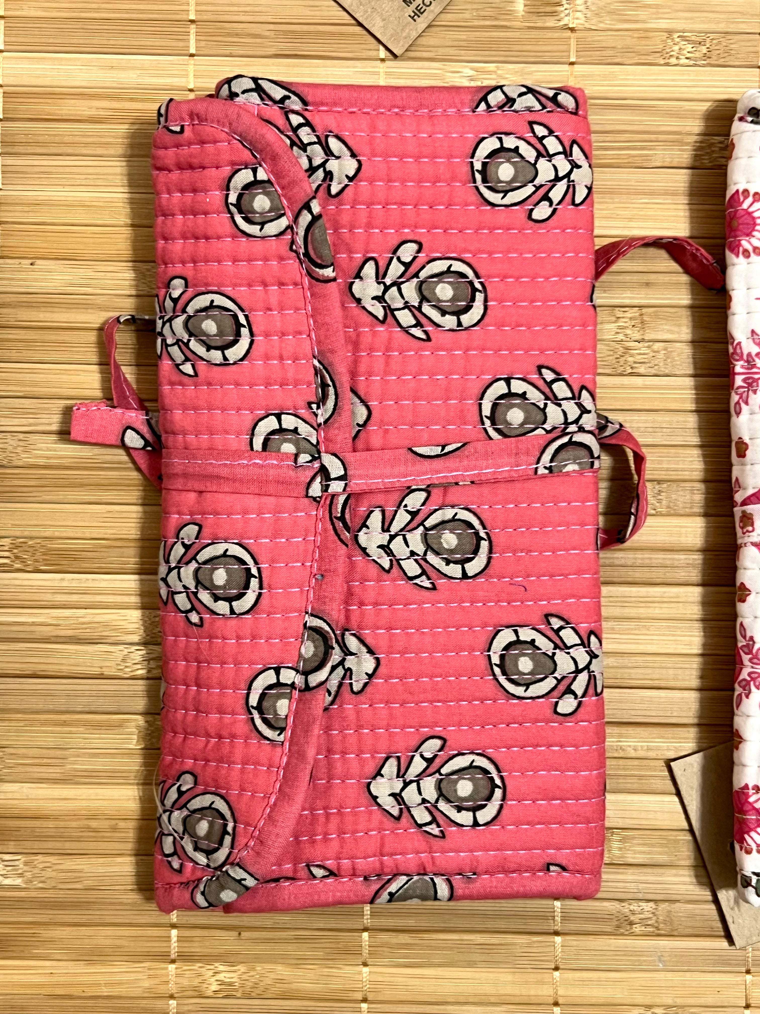 Joyero de algodón de viaje | Organizador de joyas con compartimentos