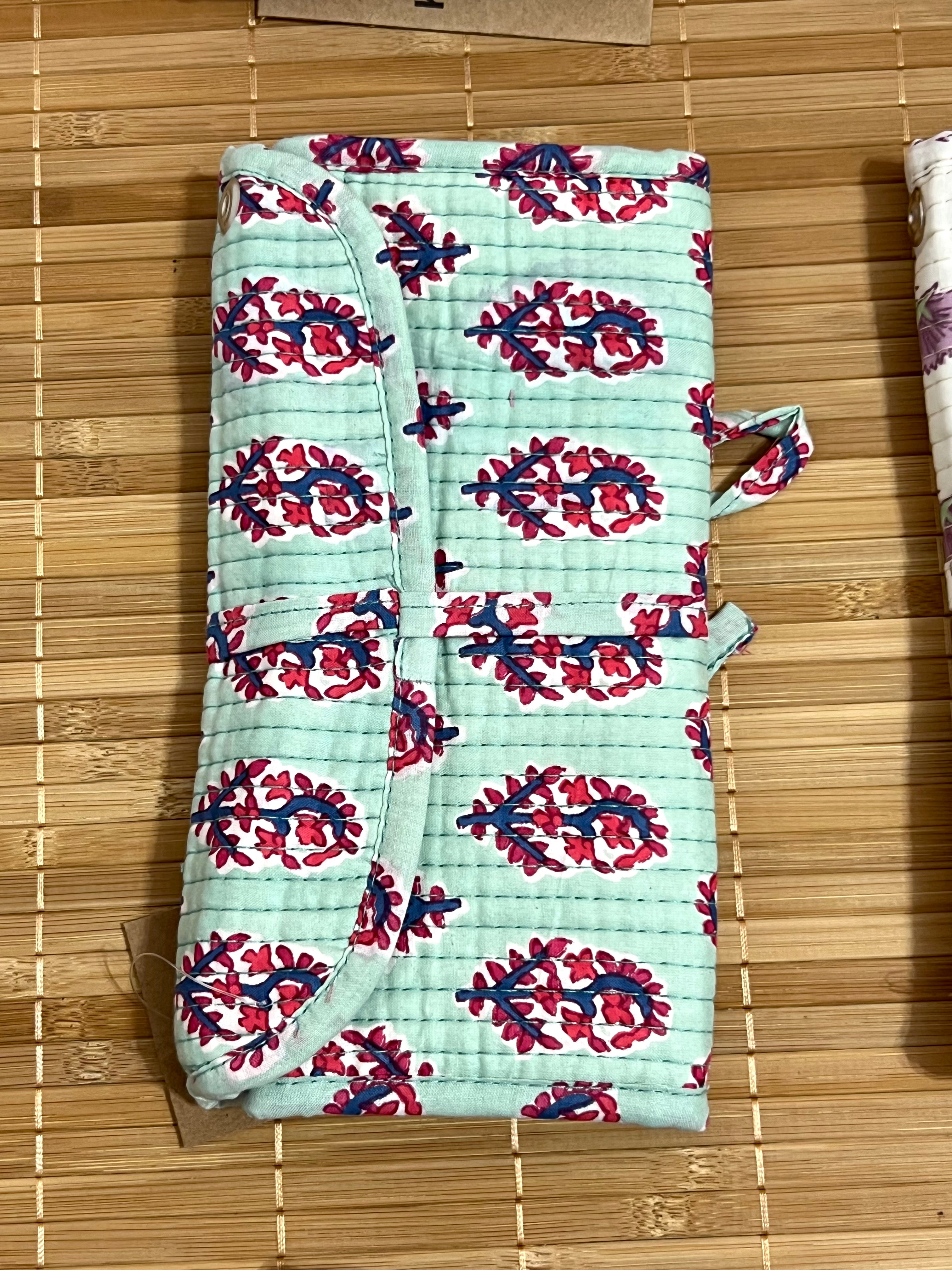 Joyero de algodón de viaje | Organizador de joyas con compartimentos